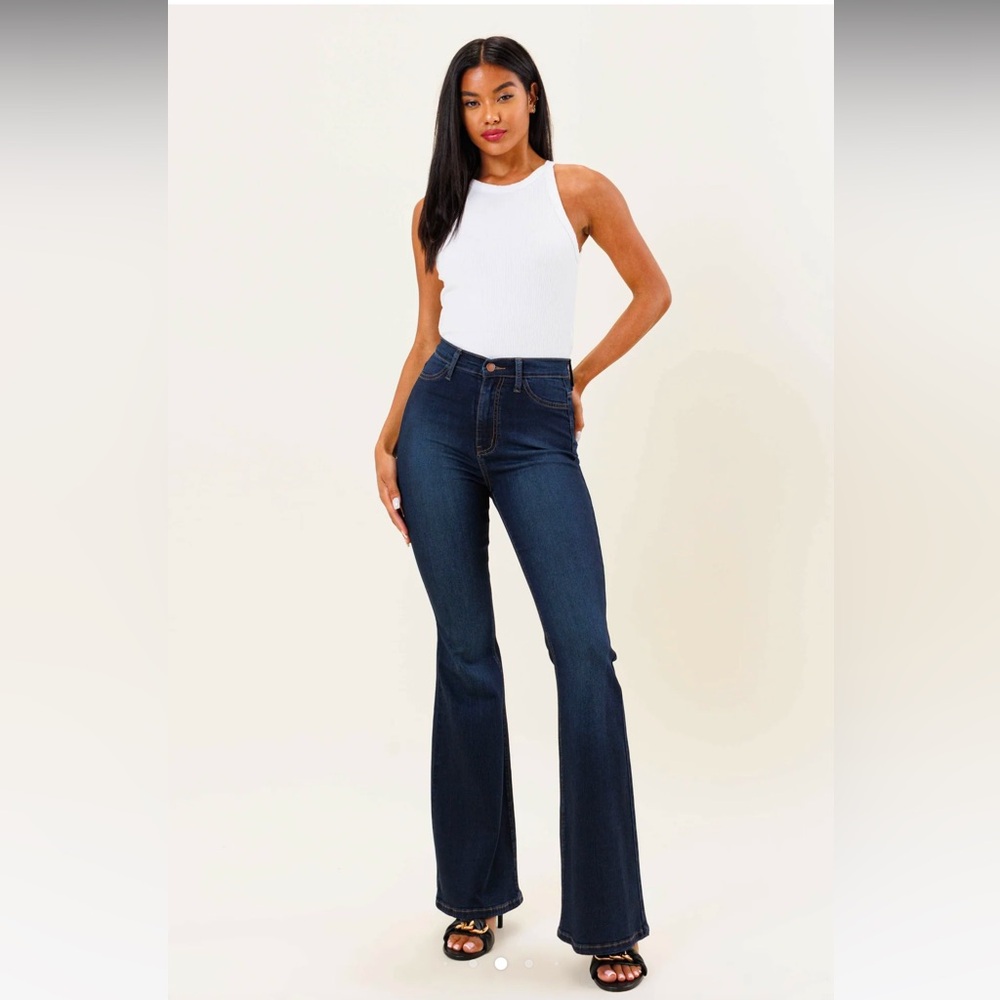 Vibrant M.i.U Tall Bell Flare Jeans - Picture 1 of 16